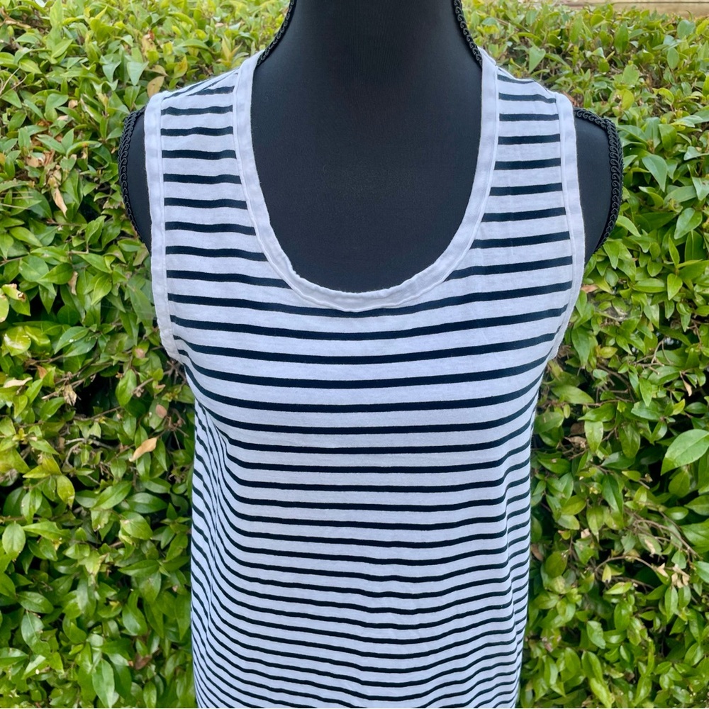 Frank & Eileen Tee Lab Striped Asymmetrical Jersey Tank Dress - size small - Picture 6 of 7